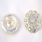 3/4" AB Rhinestone Silver Metal Iridescent Modern Flower Button 1 Pieces